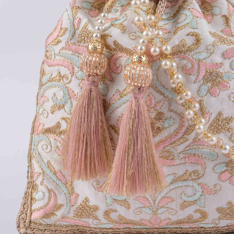 Kimaya Pastel Embroidered Potli Bag